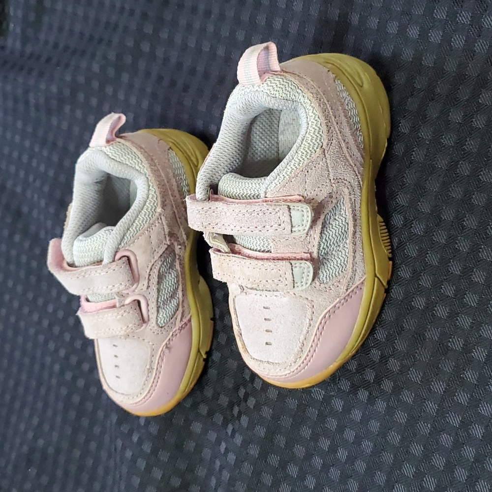 Scooters, pink and grey, tennis shoes , velcro closure, size 6